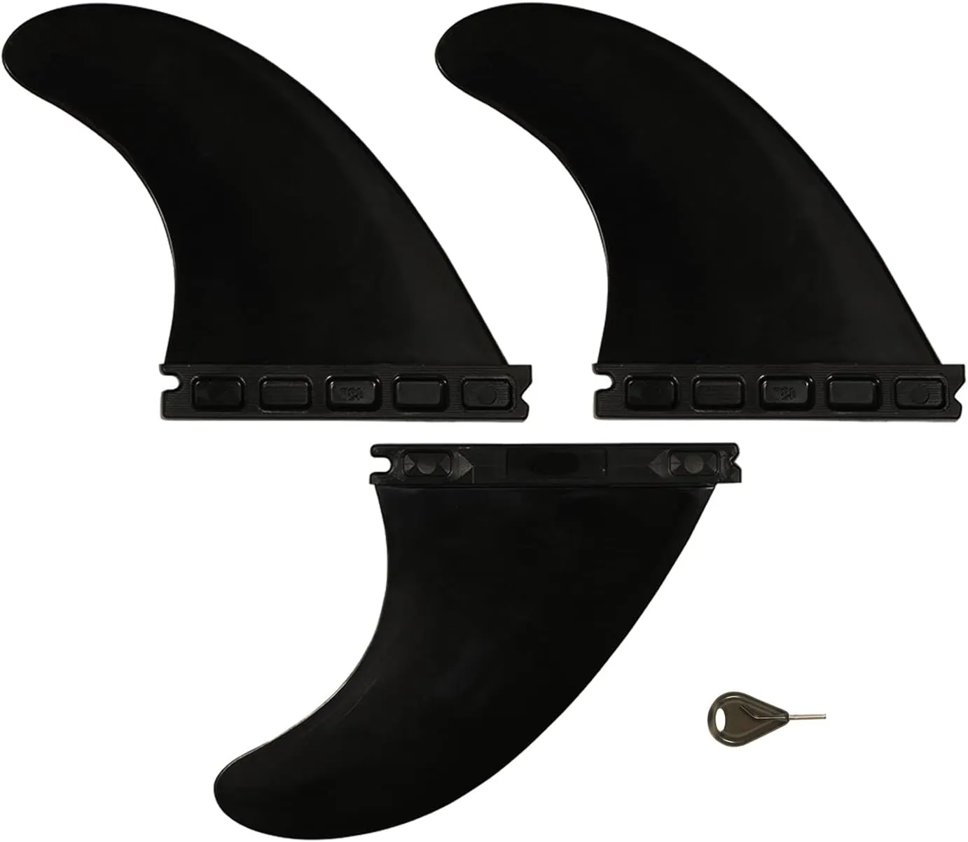 Rokia R G5 FCS&Future Fins with Fin Key and Screws 3 PCS Replacement Plastic Surfboard Fins for Surfing