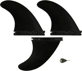 Rokia R G5 FCS&Future Fins with Fin Key and Screws 3 PCS Replacement Plastic Surfboard Fins for Surfing