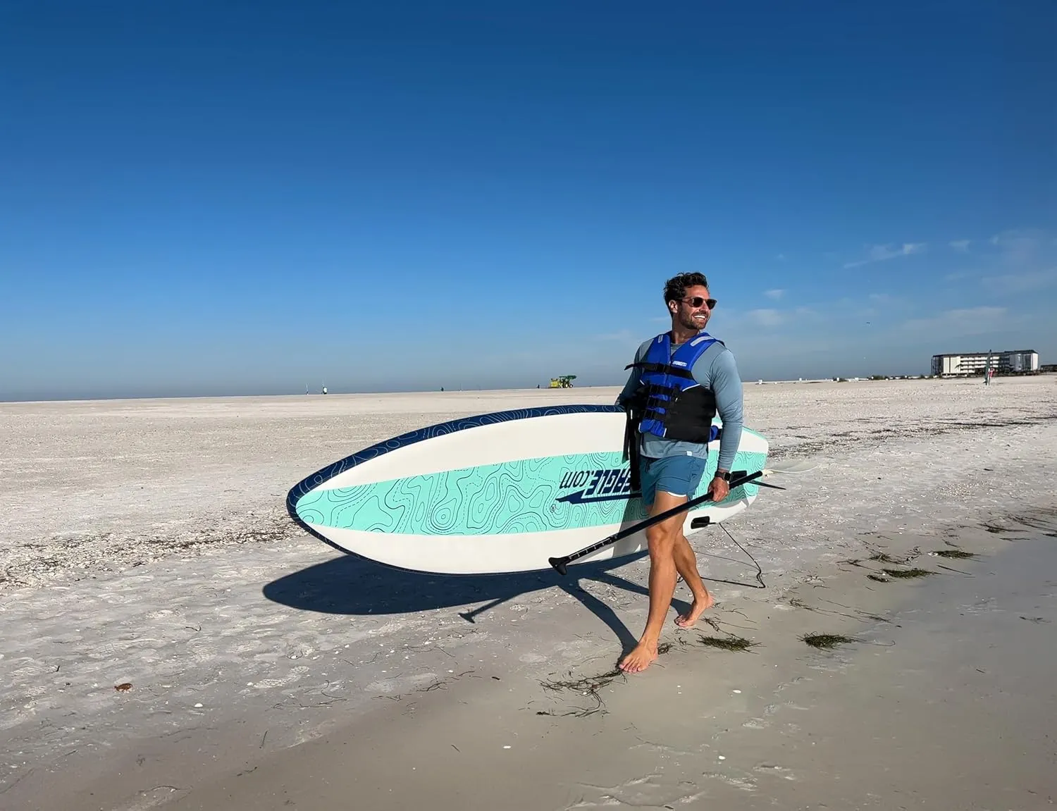 Sea Eagle Newly Re-Designed Longboard LB11 Inflatable Stand Up/Sit Down 11' iSUP Paddleboard - Beginners/Experts, Flat Water/Surf- Sit, Stand, Surf, Fish, Tour or do Yoga