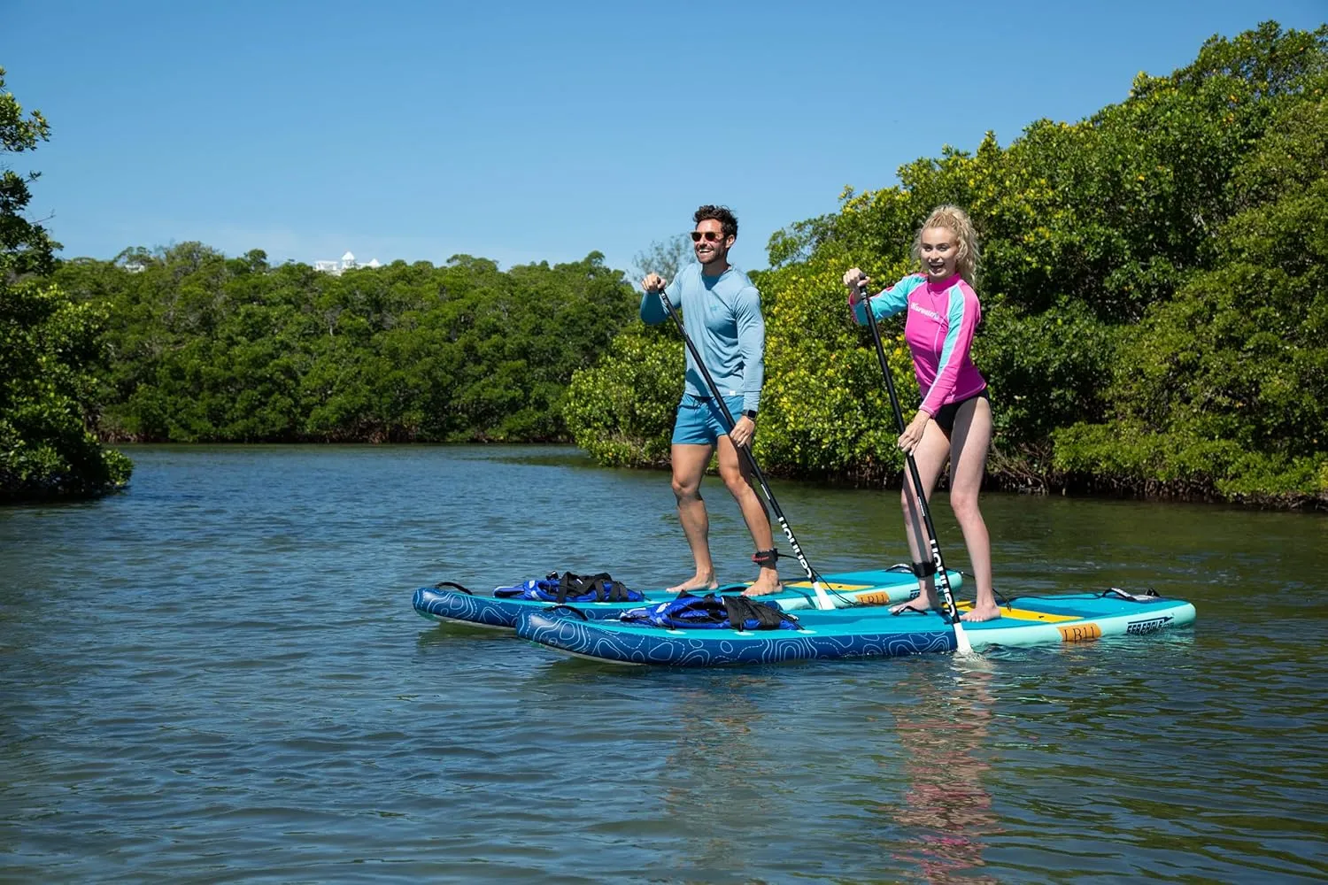 Sea Eagle Newly Re-Designed Longboard LB11 Inflatable Stand Up/Sit Down 11' iSUP Paddleboard - Beginners/Experts, Flat Water/Surf- Sit, Stand, Surf, Fish, Tour or do Yoga