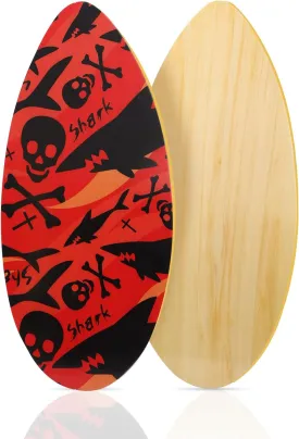 Skimboard 35 Inch Skim Boards for Beach Adults  Kids, High Gloss Coat Wooden Skim Board for Beginners, Durable Lightweight Wood Body Board