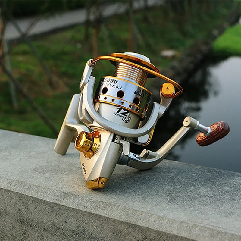 Spinning fishing reel Metal Spool 12BB 5.5:1 Left/Right Interchangeable Handle Fishing Wheel Coil Tackle