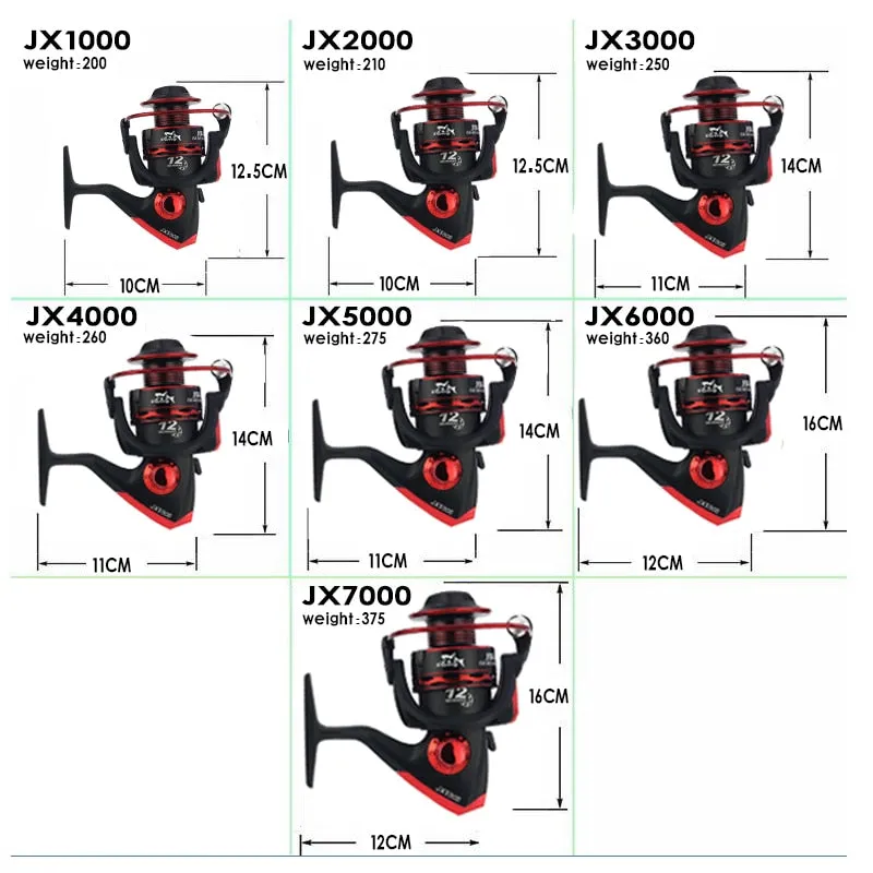 Spinning fishing reel Metal Spool 12BB 5.5:1 Left/Right Interchangeable Handle Fishing Wheel Coil Tackle
