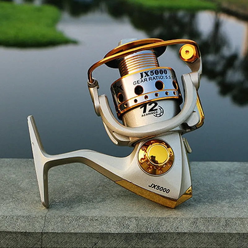 Spinning fishing reel Metal Spool 12BB 5.5:1 Left/Right Interchangeable Handle Fishing Wheel Coil Tackle