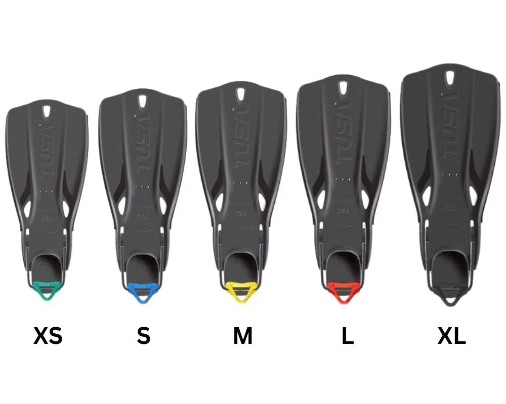 TUSA Travel Right Fins with Color Heel Grip