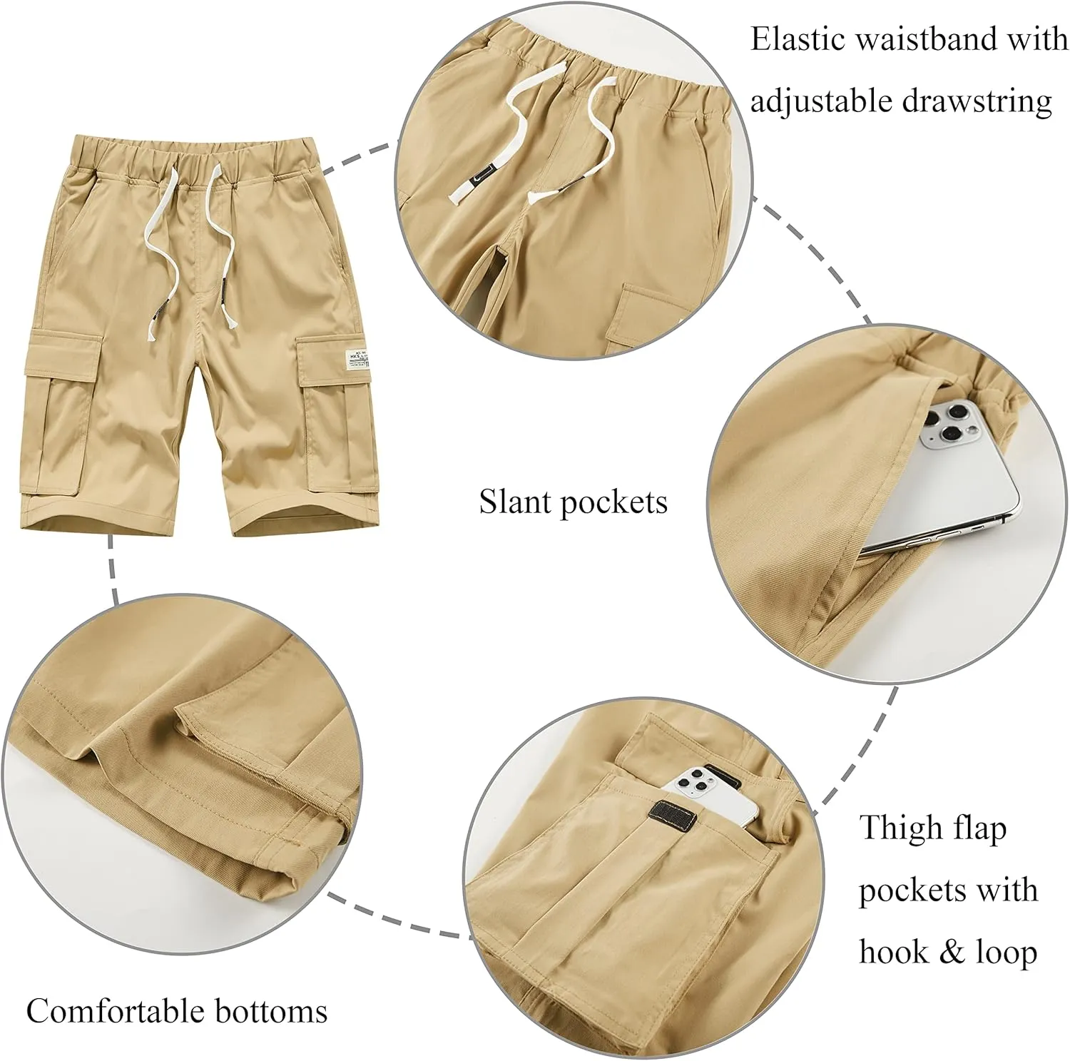 VtuAOL Cargo Shorts for Women Casual Relaxed Comfy Hiking Shorts with Multi Pockets