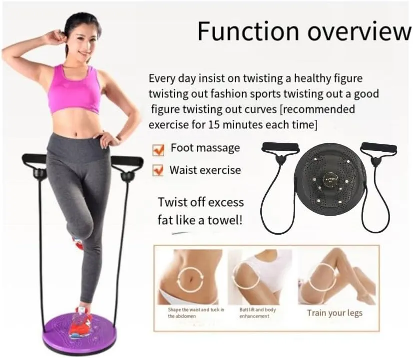 Waist Twister Machine for Women - Ab Workout Equipment with Resistance Bands, Core Training Twist Board for Slim Waist & Toning Abs, 350 lbs Weight Capacity ,Non-Slip
