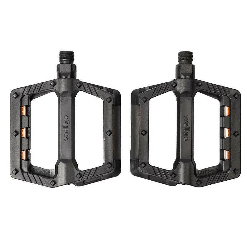 Wellgo Mountain Bike Nylon Double Sealed Bearing Pedal  High Strength Non-slip Pedal MTB Road Bike Pedal Riding Accessories