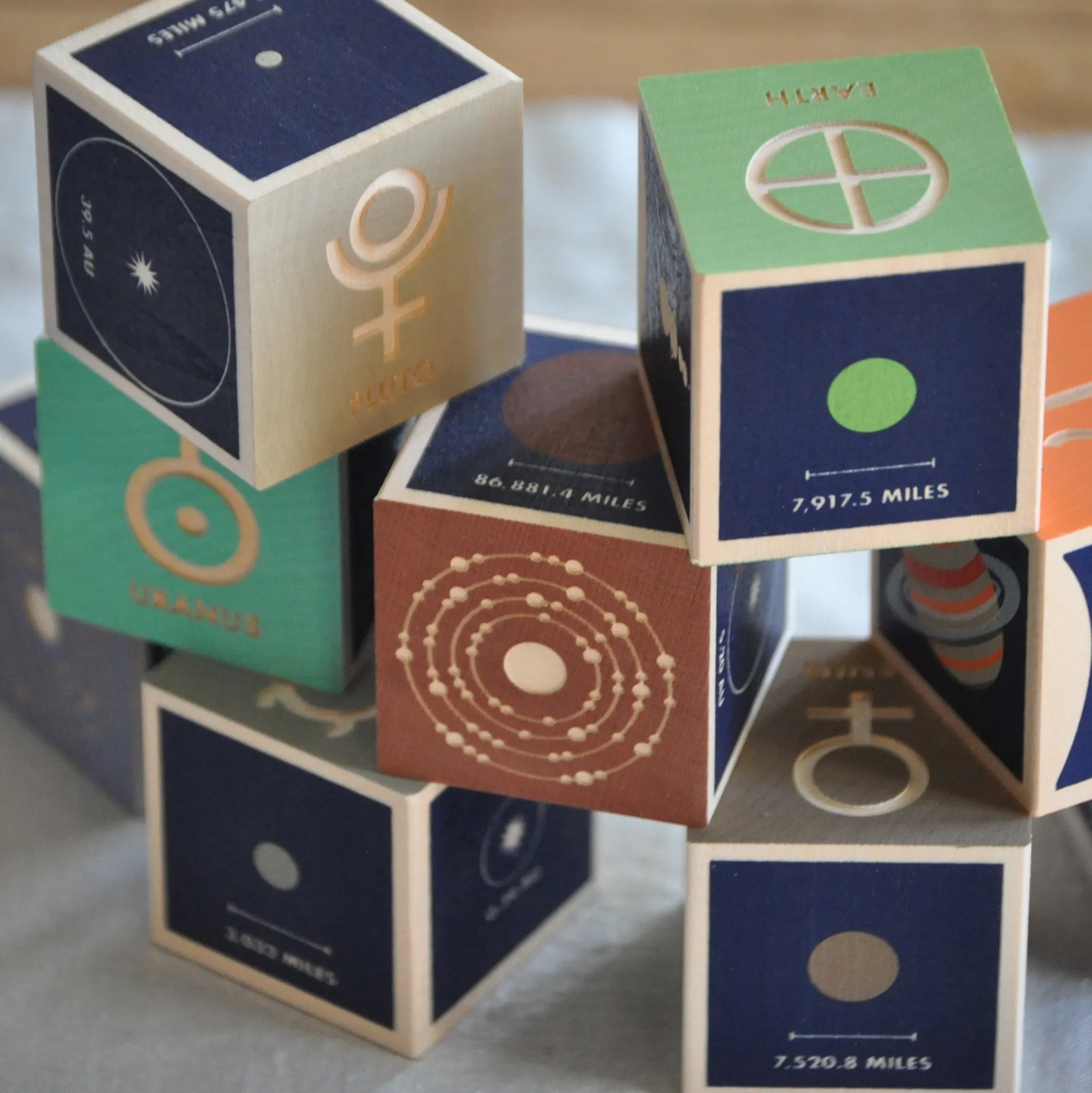 Wooden Planet Blocks