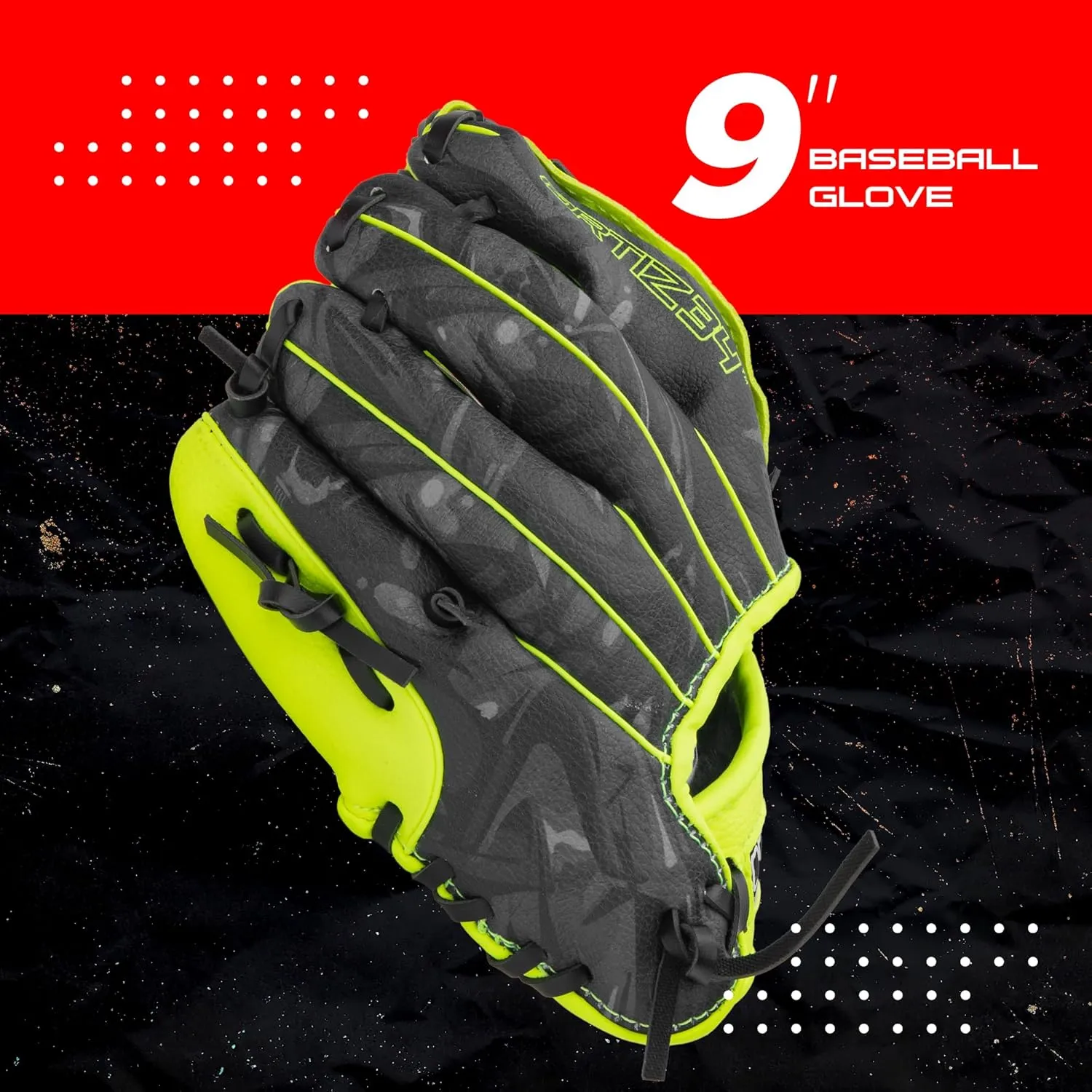 Youth T-Ball Set, 25 Signature Aluminum T-Ball Bat with -10 Drop, Foam Core T-Ball, 9 Lightweight Youth Glove, Vibrant Graffiti Print