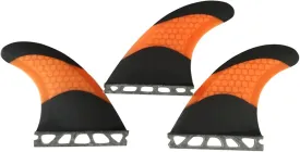 ZHU-CL Surf & SUP Fin 3Pcs Surfboard Honeycomb Rudder Surfboard Fins Carbon Fiber Surfboard Accessories Fiberglass Surf Tail Fin for Longboard Surfboard & Paddleboard (Color : Orange, Size : G5)